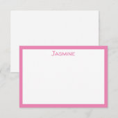 Carte De Correspondance Rose Classique avec nom (Devant / Derrière)