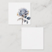 Carte De Correspondance Rose d'aquarelle bleu foncé (Devant / Derrière)