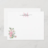 Carte De Correspondance Rose d'aquarelle rose rose flou moderne (Devant / Derrière)