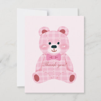 Carte De Correspondance Rose En vichy Teddy