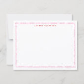 Carte de correspondance rose et rouge à bordure pe (Devant)