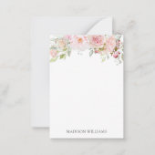 Carte De Correspondance Rose Fleur de Roseau Rose Clair Monogrammée (Devant)