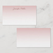 Carte De Correspondance Rose Gold Calligraphie Nom du script Elegant Modèl (Devant / Derrière)
