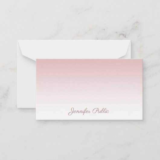Carte De Correspondance Rose Gold écriture manuscrite Nom du script Elegan (Devant)