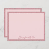 Carte De Correspondance Rose Gold Parties scintillant manuscrit Nom de scr (Devant / Derrière)