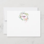 Carte De Correspondance Rose Gold Script Monogramme Floral (Devant)