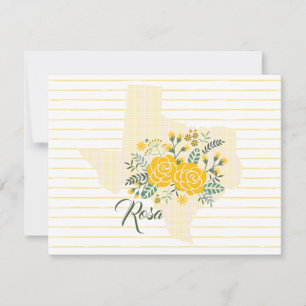 Carte De Correspondance Rose jaune du Texas - En vichy Etat avec Rose
