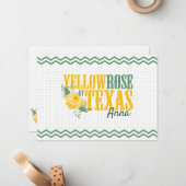 Carte De Correspondance Rose jaune du Texas - Rose unique (Devant/Arrière en situation)
