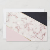 Carte De Correspondance rose marbre élégant monogramme géométrique (Dos)