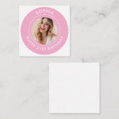 Carte De Correspondance Rose moderne mignonne fille heureux 21e anniversai (Devant / Derrière)