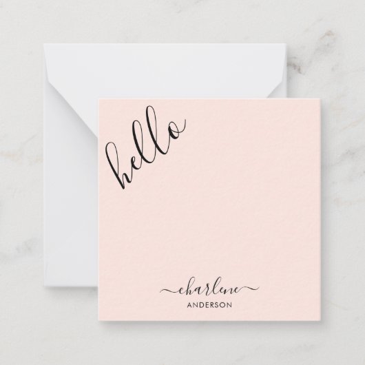 Carte De Correspondance Rose moderne rose rose bonjour Script (Devant)