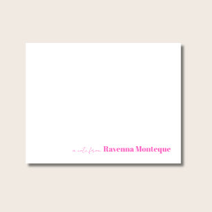 Carte De Correspondance Rose Néon Minimaliste Nom Personnalisé Élégant