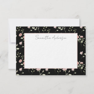 Carte De Correspondance Rose Pâle Floral Personnalisé