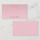 Carte De Correspondance Rose Parties scintillant or manuscrit Élégant Modè (Devant / Derrière)