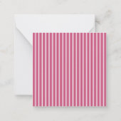 Carte De Correspondance Rose personnalisé blanc et rayure rose (Dos)