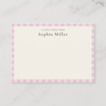 Rose Pink Gingham Personalized Little