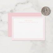 Carte de correspondance rose pour enfants personna (Devant/Arrière en situation)