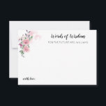 Carte De Correspondance Rose rose aquarelle Fête des mariées Conseils<br><div class="desc">Carte d'Aquarelle Rose rose élégant personnalisée</div>