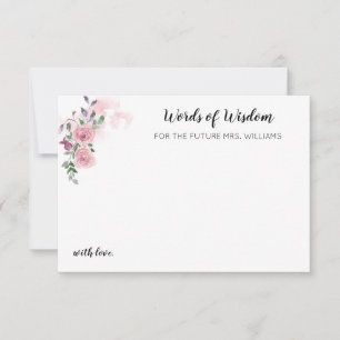 Carte De Correspondance Rose rose aquarelle Fête des mariées Conseils