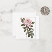 Carte De Correspondance Rose rose élégante en pleine floraison (Devant/Arrière en situation)