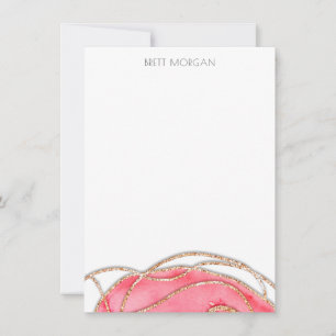 Carte De Correspondance Rose Rose Gold Agate