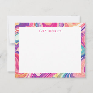 Carte De Correspondance Rose violet marbré Abstrait coloré