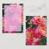 Carte De Correspondance Roses à rayures rose et blanc modifiables (Devant / Derrière)