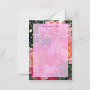 Carte De Correspondance Roses à rayures rose et blanc modifiables