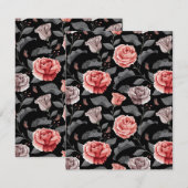 Carte De Correspondance Roses aquarelle 15 (Devant / Derrière)