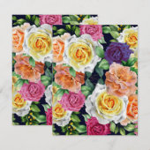Carte De Correspondance Roses aquarelle 29 (Devant / Derrière)