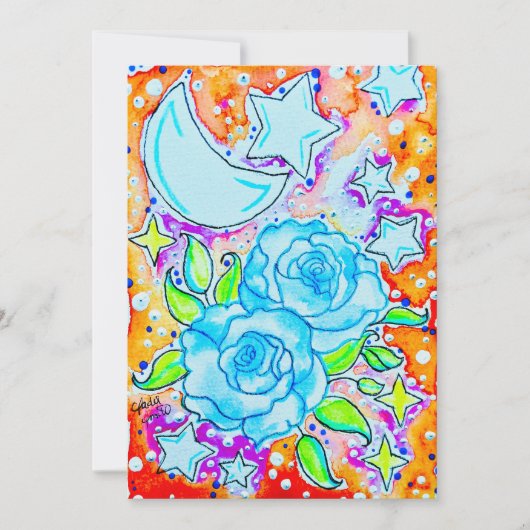 Carte De Correspondance Roses Bleues (Devant)