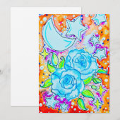 Carte De Correspondance Roses Bleues (Devant / Derrière)
