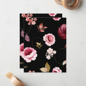 Carte De Correspondance Roses d'aquarelle 32 (Devant/Arrière en situation)