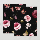 Carte De Correspondance Roses d'aquarelle 32 (Devant / Derrière)