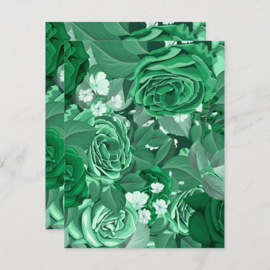 Carte De Correspondance Roses d'aquarelle 36 (Devant / Derrière)