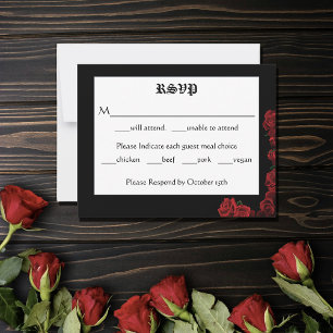 Carte De Correspondance Roses d'épée de dragon rouge