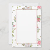 Carte De Correspondance Roses élégants avec Feuilles gravés or | Monogramm (Dos)