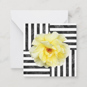 Carte De Correspondance Roses jaunes Grandes noires et blanches