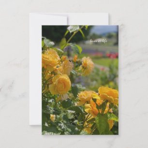 Carte De Correspondance Roses jaunes, Jardin rouge et pourpre