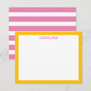 Carte De Correspondance Roses Préparatoires et Jaune Profond Note de Fille