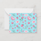 Carte De Correspondance Roses roses anciens fraises Saint-Valentin (Dos)