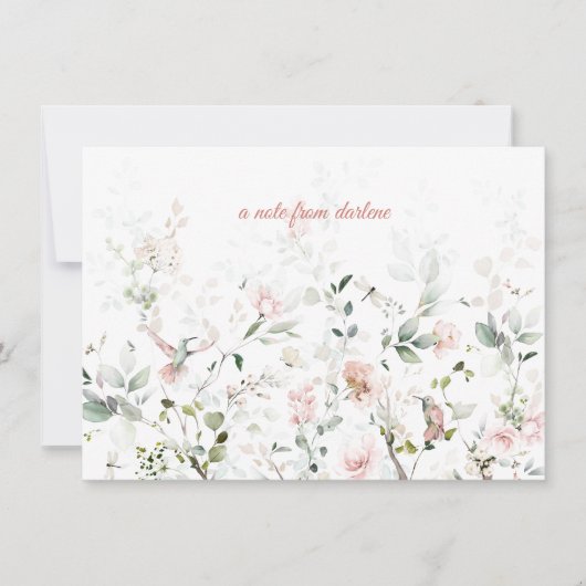Carte De Correspondance Roses Roses Roses Roses Rouges, Colibris, Verdure  (Devant)
