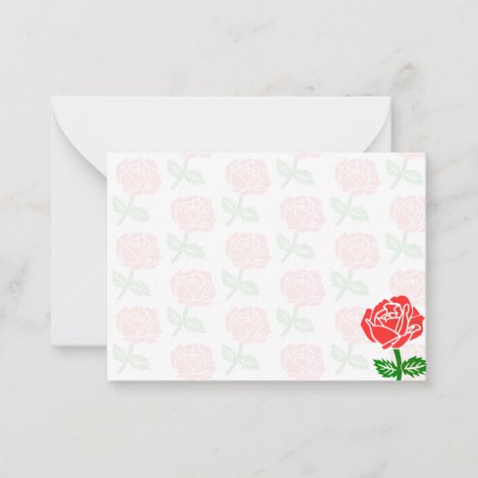 Carte De Correspondance Roses Rouges Vides (Devant)