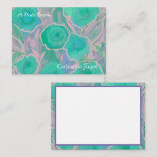 Carte De Correspondance Roses sauvages roses Aqua personnalisés