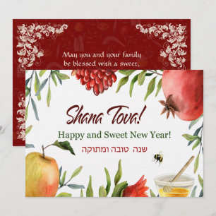 Carte De Correspondance Rosh Hashanah Jewish Sweet New Year Greeting Card