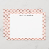 Carte De Correspondance Rouge à lèvres en cuivre rose vif (Devant / Derrière)