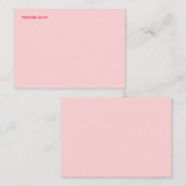 Carte De Correspondance Rouge Nom Complet Blush Rose (Devant / Derrière)