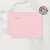 Carte De Correspondance Rouge Nom Complet Blush Rose (Devant/Arrière en situation)