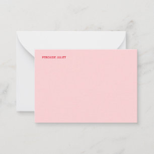 Carte De Correspondance Rouge Nom Complet Blush Rose
