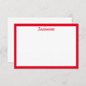 Carte De Correspondance Rouge simple et classique (Devant / Derrière)